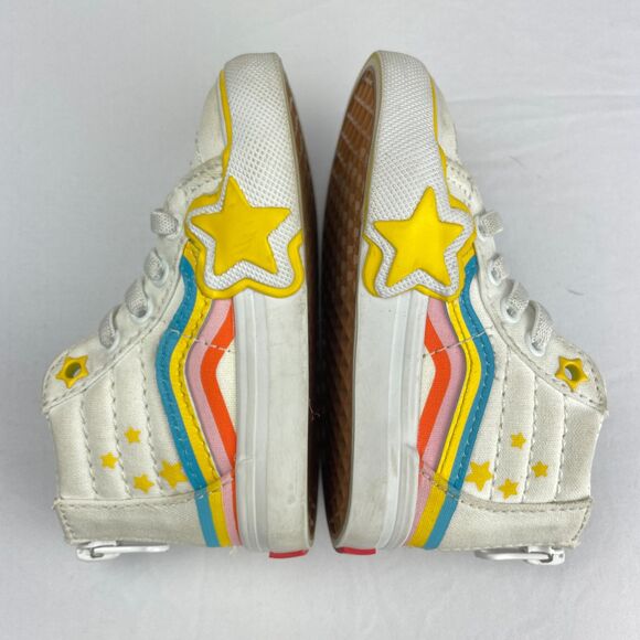 ~ Vans 5 Toddler Sneakers Rainbow Star High Tops Zip Baby Child Kid Shoes Sk8 - Picture 3 of 14